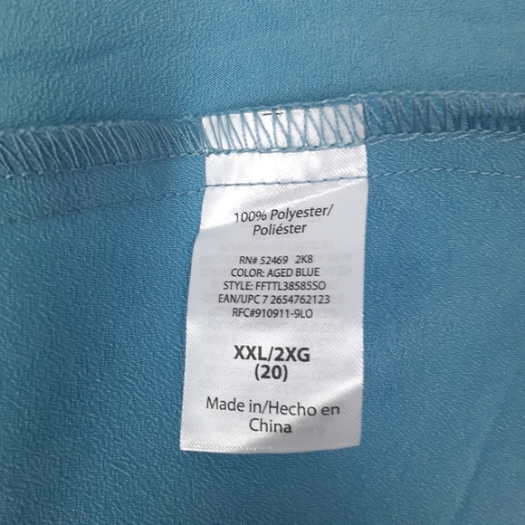 Plus Size Blue Boutique Ruffle Peplum Top - Picture 7 of 9